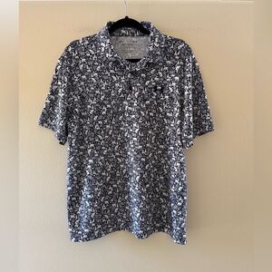 Under Armour Men’s The Playoff Polo Golf Navy and White Graphic Polo Shirt